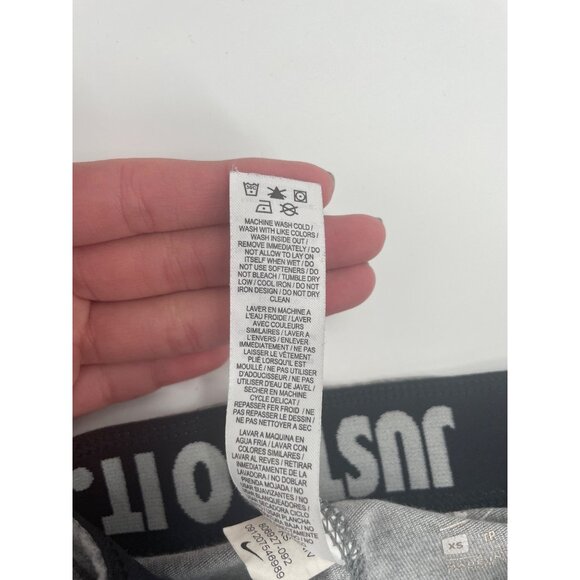 Nike Womens XS Leggings Gray "Just Do It" Logo Stretch Casual Athleisure Gym - Picture 4 of 7